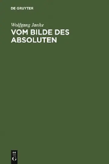 Cover of Vom Bilde des Absoluten