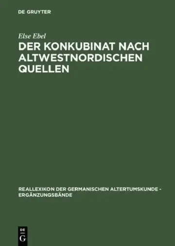 Cover of Der Konkubinat Nach Altwestnordischen Quellen