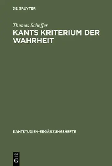 Cover of Kants Kriterium der Wahrheit
