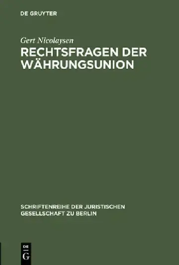 Cover of Rechtsfragen der Währungsunion