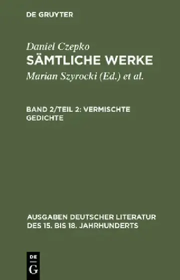 Cover of Sämtliche Werke, Band 2/Teil 2, Vermischte Gedichte