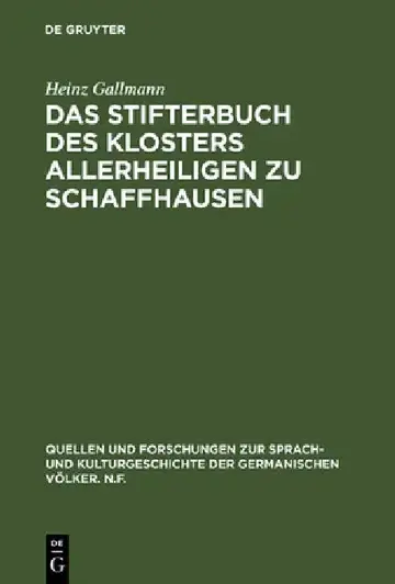 Cover of Das Stifterbuch Des Klosters Allerheiligen Zu Schaffhausen