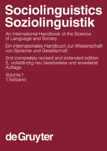 Cover of Sociolinguistics / Soziolinguistik. Volume 1