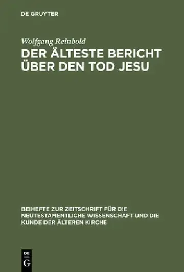 Cover of Der älteste Bericht über den Tod Jesu