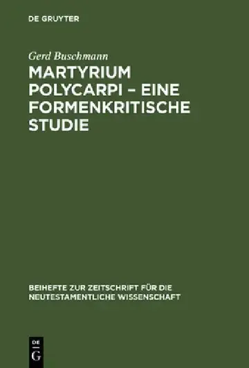 Cover of Martyrium Polycarpi - Eine formenkritische Studie