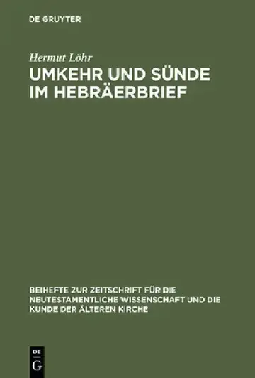 Cover of Umkehr Und Sünde Im Hebräerbrief