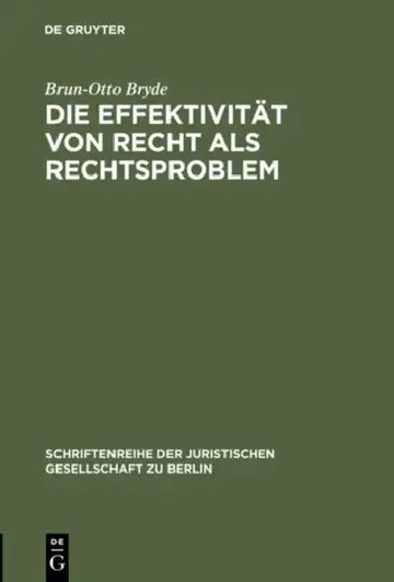 Cover of Die Effektivität von Recht als Rechtsproblem
