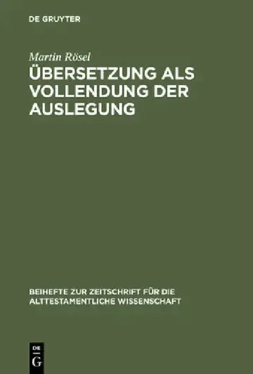 Cover of Übersetzung als Vollendung der Auslegung
