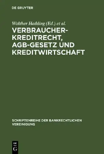 Cover of Verbraucherkreditrecht, AGB-Gesetz und Kreditwirtschaft