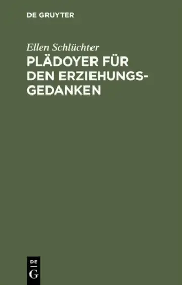 Cover of Plädoyer für den Erziehungsgedanken