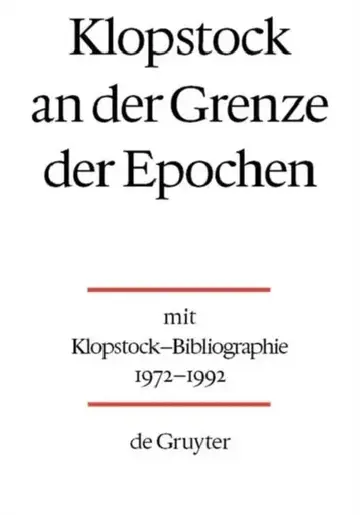 Cover of Klopstock an der Grenze der Epochen