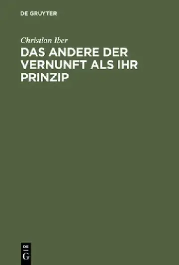 Cover of Das Andere Der Vernunft ALS Ihr Prinzip