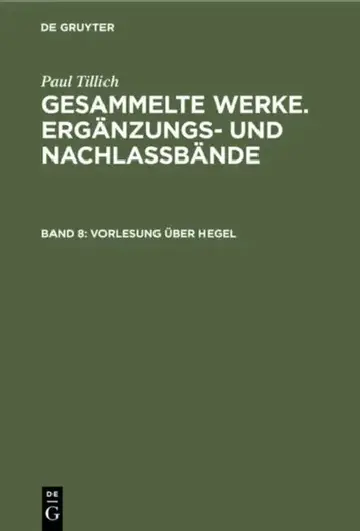 Cover of Vorlesung Über Hegel