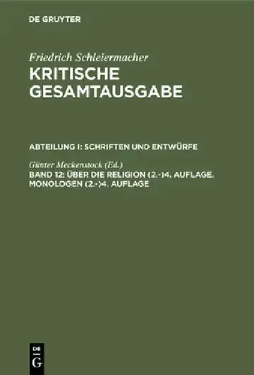 Cover of Über die Religion (2.-)4. Auflage. Monologen (2.-)4. Auflage