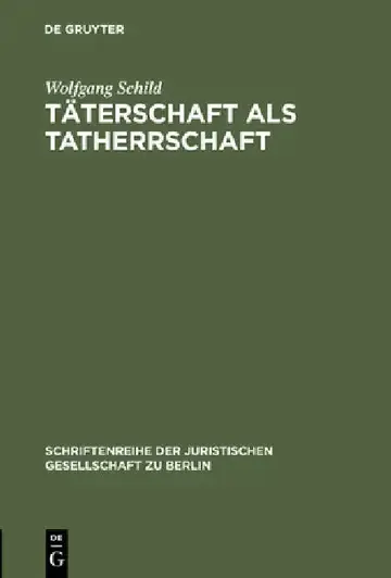 Cover of Täterschaft als Tatherrschaft