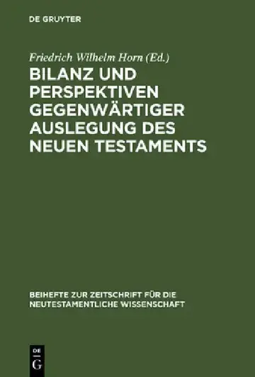 Cover of Bilanz und Perspektiven gegenwärtiger Auslegung des Neuen Testaments