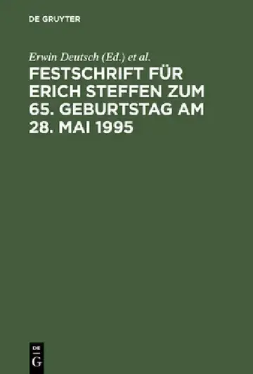 Cover of Festschrift Für Erich Steffen Zum 65. Geburtstag Am 28. Mai 1995