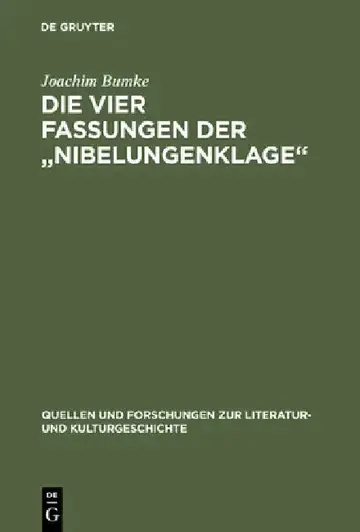 Cover of Die vier Fassungen der "Nibelungenklage"