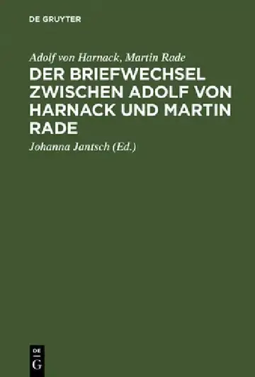 Cover of Der Briefwechsel zwischen Adolf von Harnack und Martin Rade