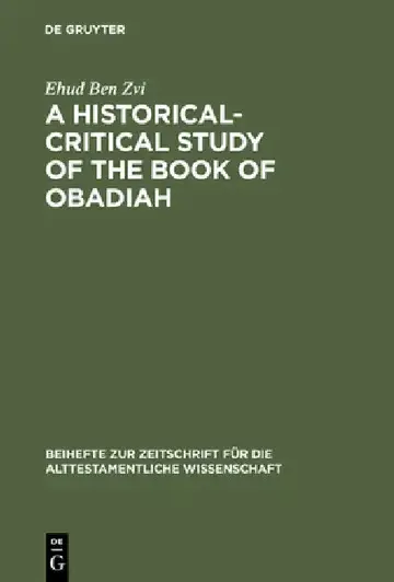 Cover of A Historical-Critical Study of the Book of Obadiah