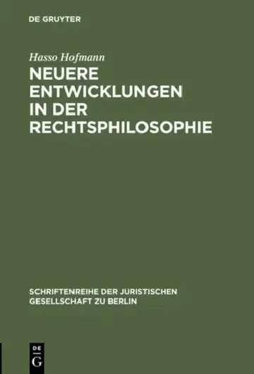 Cover of Neuere Entwicklungen in der Rechtsphilosophie