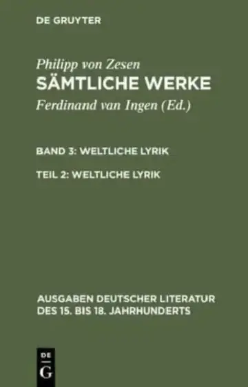 Cover of Weltliche Lyrik