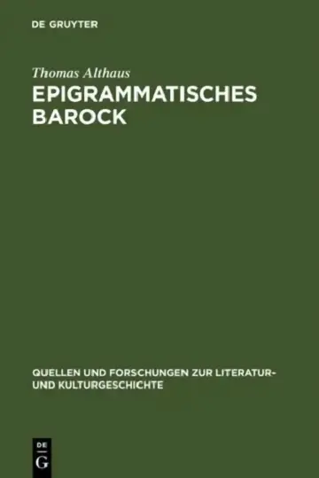 Cover of Epigrammatisches Barock
