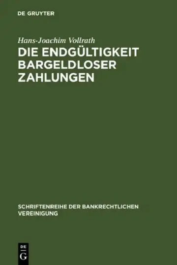 Cover of Die Endgültigkeit bargeldloser Zahlungen
