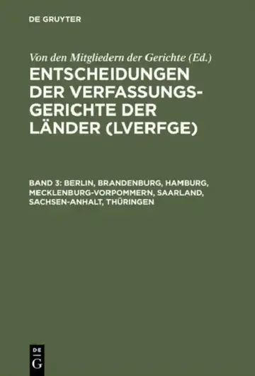 Cover of Berlin, Brandenburg, Hamburg, Mecklenburg-Vorpommern, Saarland, Sachsen-Anhalt, Thringen
