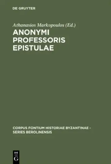 Cover of Anonymi Professoris Epistulae