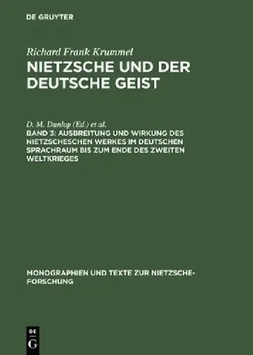 Cover of Ausbreitung Und Wirkung Des Nietzscheschen Werkes Im Deutschen Sprachraum Bis Zum Ende Des Zweiten Weltkrieges