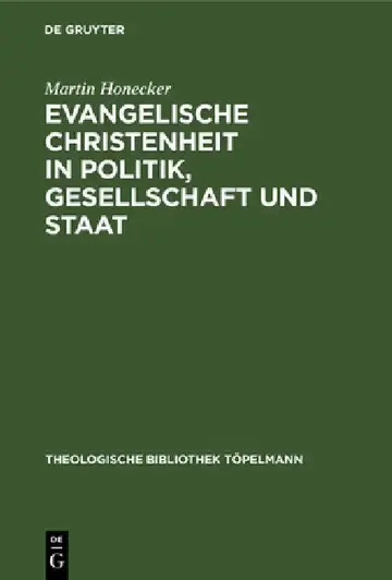 Cover of Evangelische Christenheit in Politik, Gesellschaft und Staat