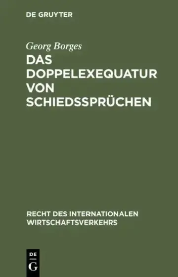 Cover of Das Doppelexequatur von Schiedssprüchen