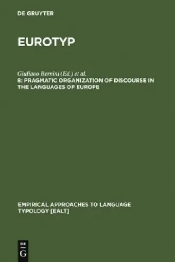 Cover of Pragmatic Organization of Discourse in the Languages of Europe