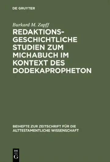 Cover of Redaktionsgeschichtliche Studien zum Michabuch im Kontext des Dodekapropheton