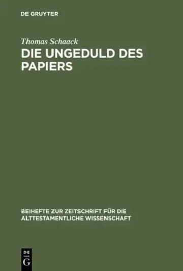 Cover of Die Ungeduld Des Papiers