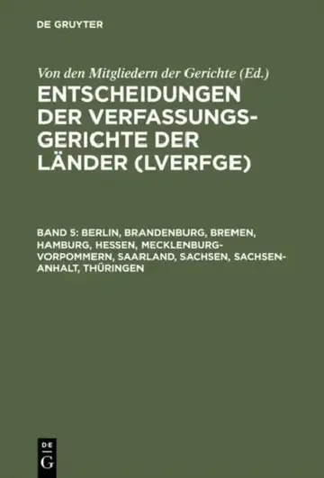 Cover of Berlin, Brandenburg, Bremen, Hamburg, Hessen, Mecklenburg-Vorpommern, Saarland, Sachsen, Sachsen-Anhalt, Thringen