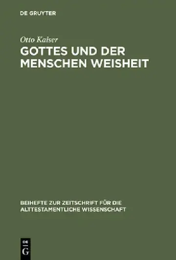 Cover of Gottes Und Der Menschen Weisheit