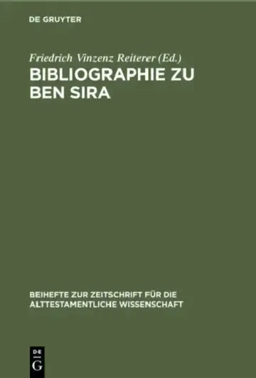 Cover of Bibliographie zu Ben Sira