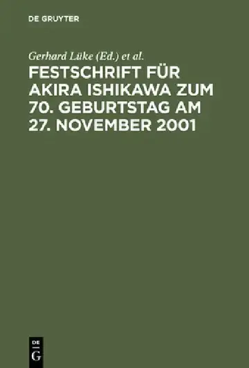Cover of Festschrift Für Akira Ishikawa Zum 70. Geburtstag Am 27. November 2001