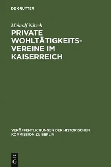 Cover of Private Wohltätigkeitsvereine im Kaiserreich