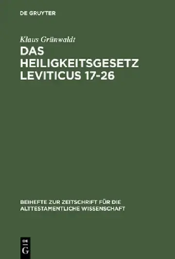Cover of Das Heiligkeitsgesetz Leviticus 17-26