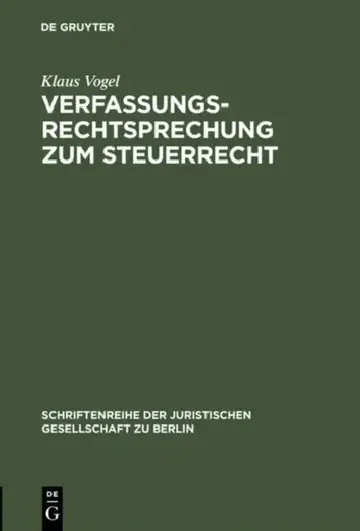 Cover of Verfassungsrechtsprechung Zum Steuerrecht