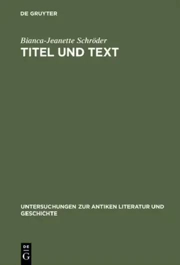 Cover of Titel und Text