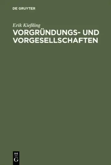 Cover of Vorgründungs- und Vorgesellschaften