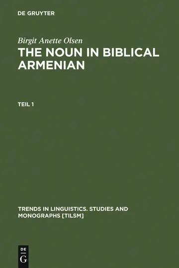 Cover of The Noun in Biblical Armenian