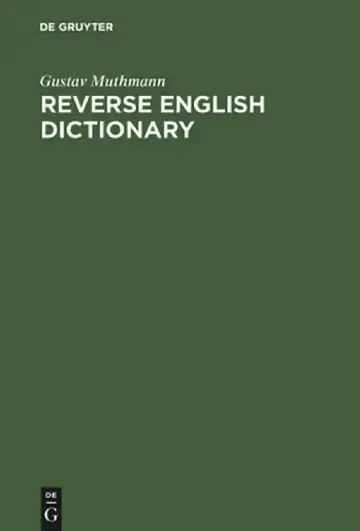 Cover of Reverse English Dictionary