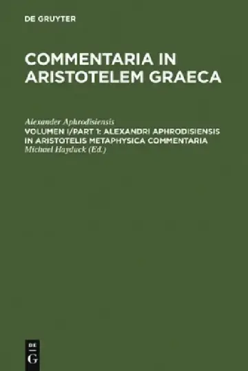 Cover of Alexandri Aphrodisiensis in Aristotelis Metaphysica Commentaria