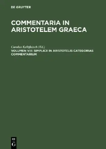 Cover of Simplicii in Aristotelis categorias commentarium