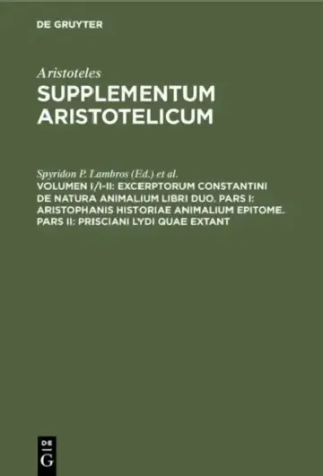 Cover of Excerptorum Constantini de Natura Animalium Libri Duo. Pars I